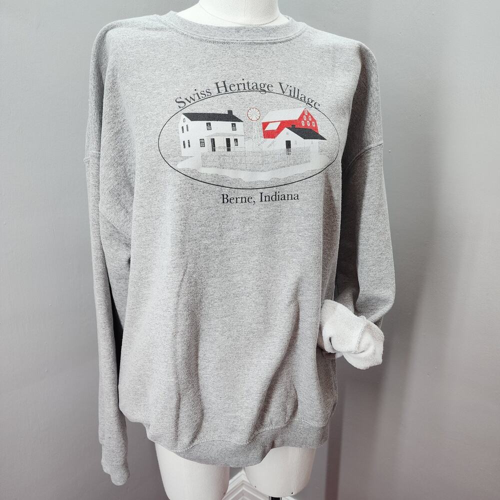 Y2K VTG Berne Indiana Swiss Heritage Village Sweatshirt, Cottagecore - XL - Picture 3 of 7